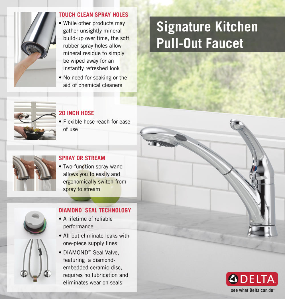 Delta Dst Single Handle Kitchen Faucet With Pull Out Spray Delta Dst Single Handle Kitchen Faucet With Pull Out Spray